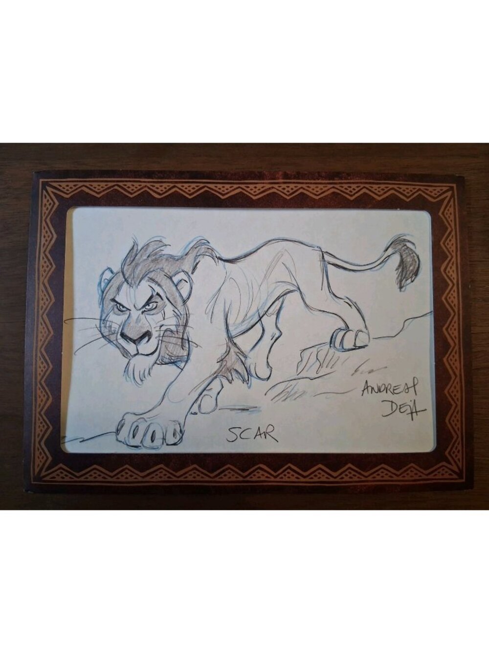 Disney Lion King Scar Sketch Lithograph Print 2003 Character Portrait Art Signed